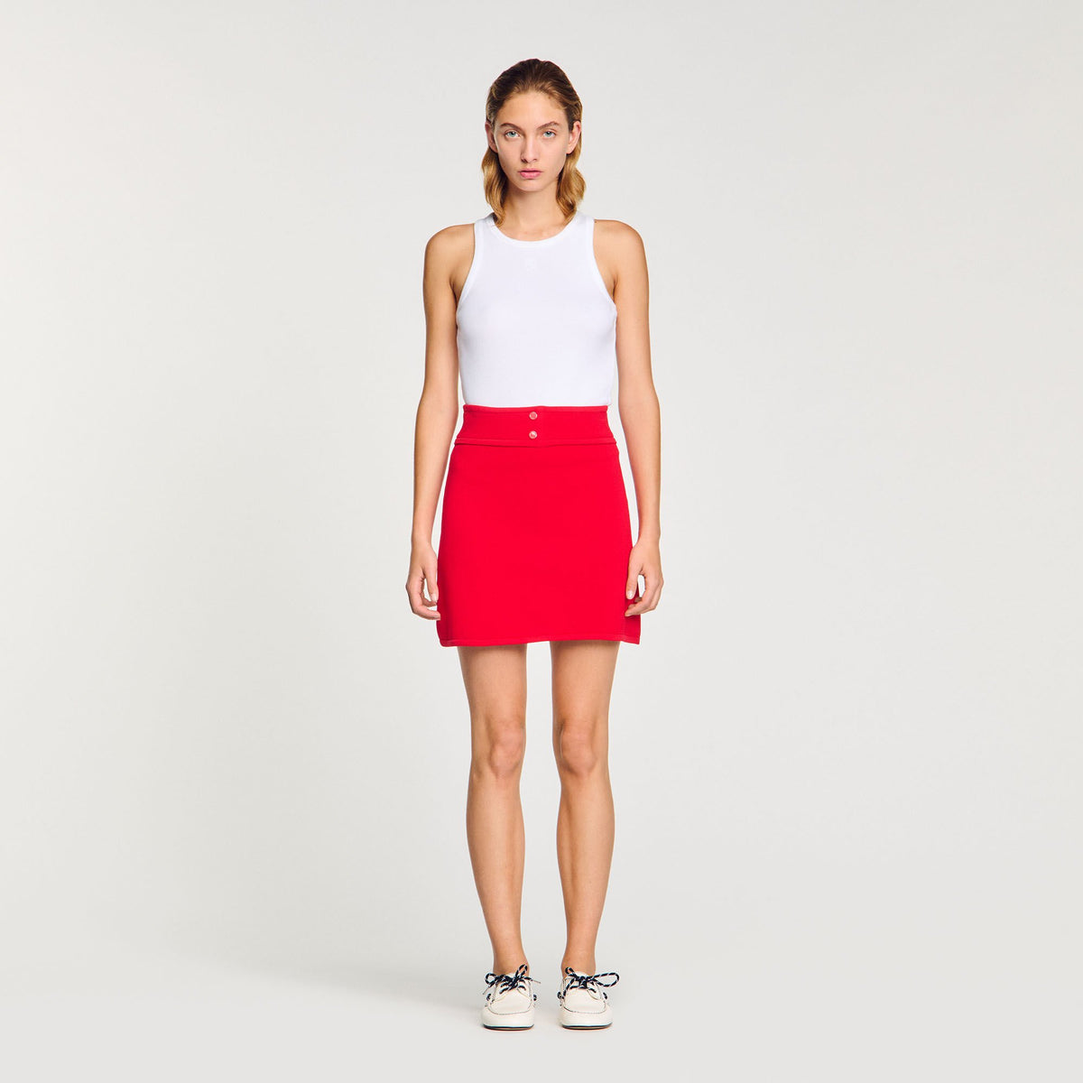 Sandro Mini knit skirt Red