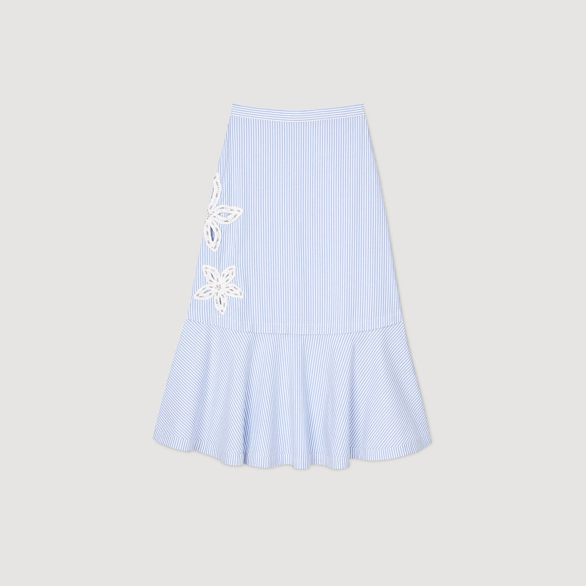 Sandro Maxi striped skirt Sky Blue