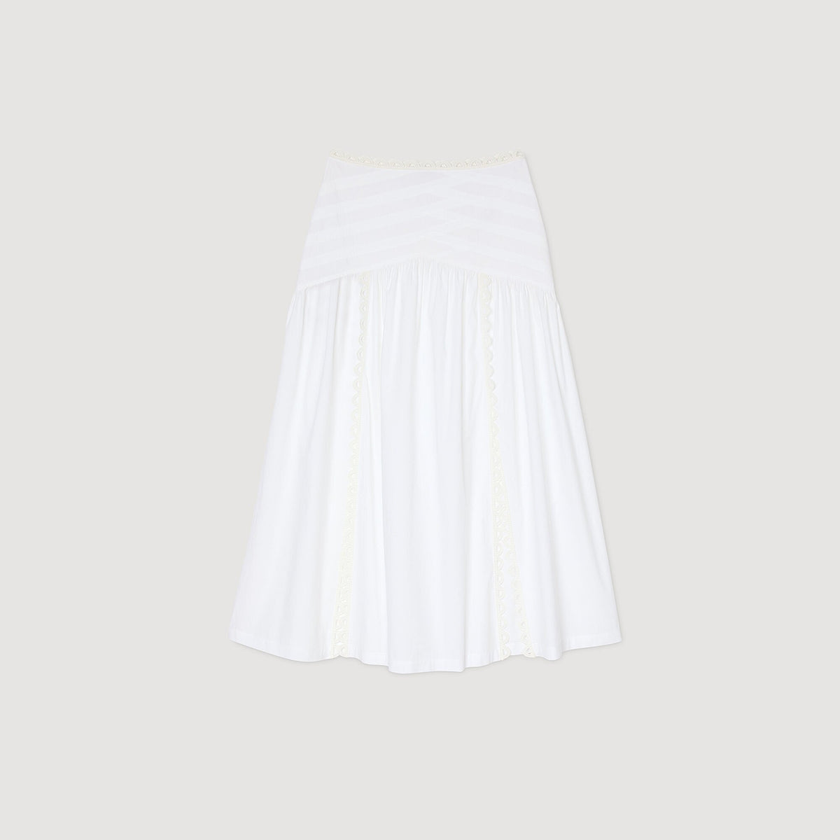 Sandro Maxi poplin skirt White