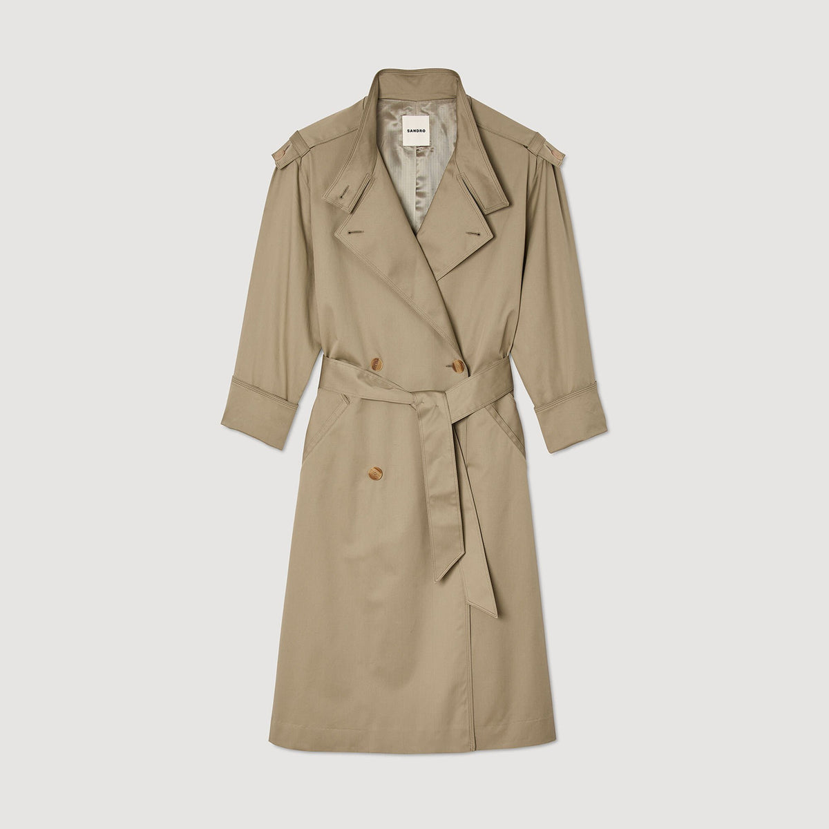 Sandro Belted trench coat Olive Green