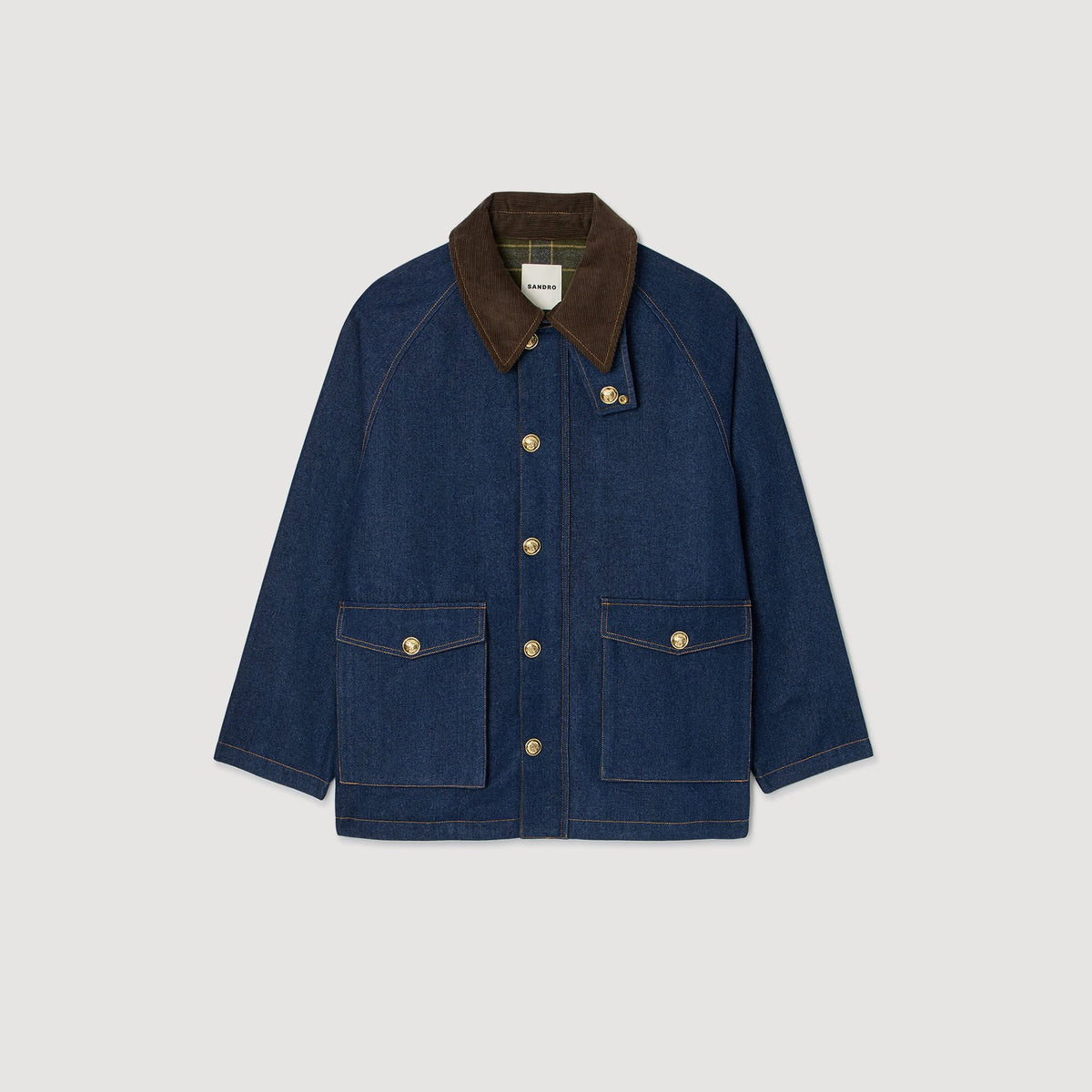 Sandro Denim workwear jacket Blue Jean