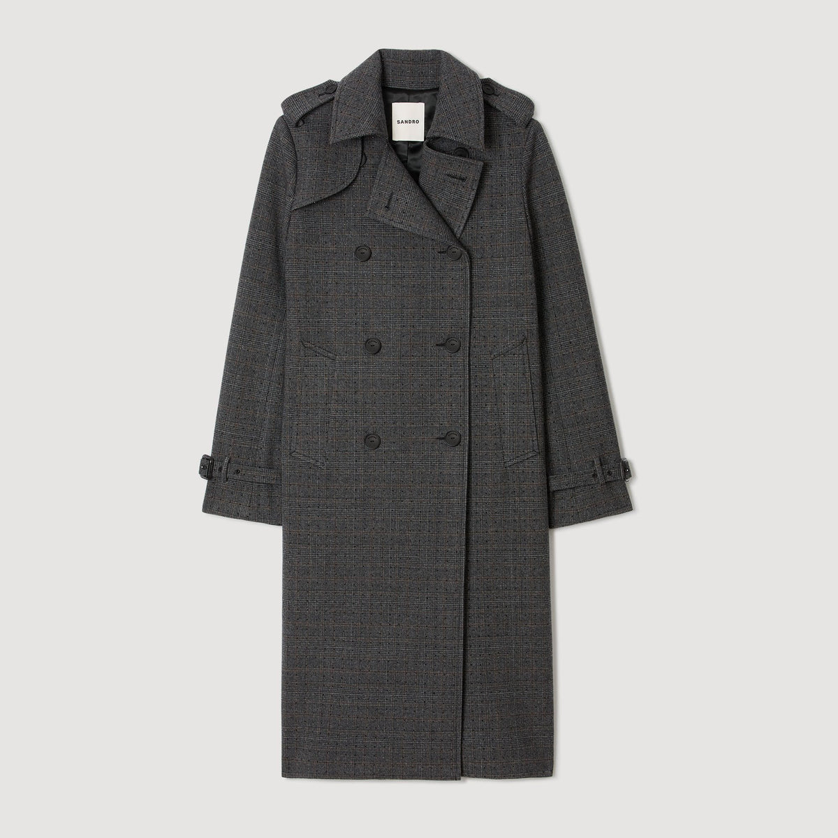Sandro Rhinestone trench coat Grey / Brown