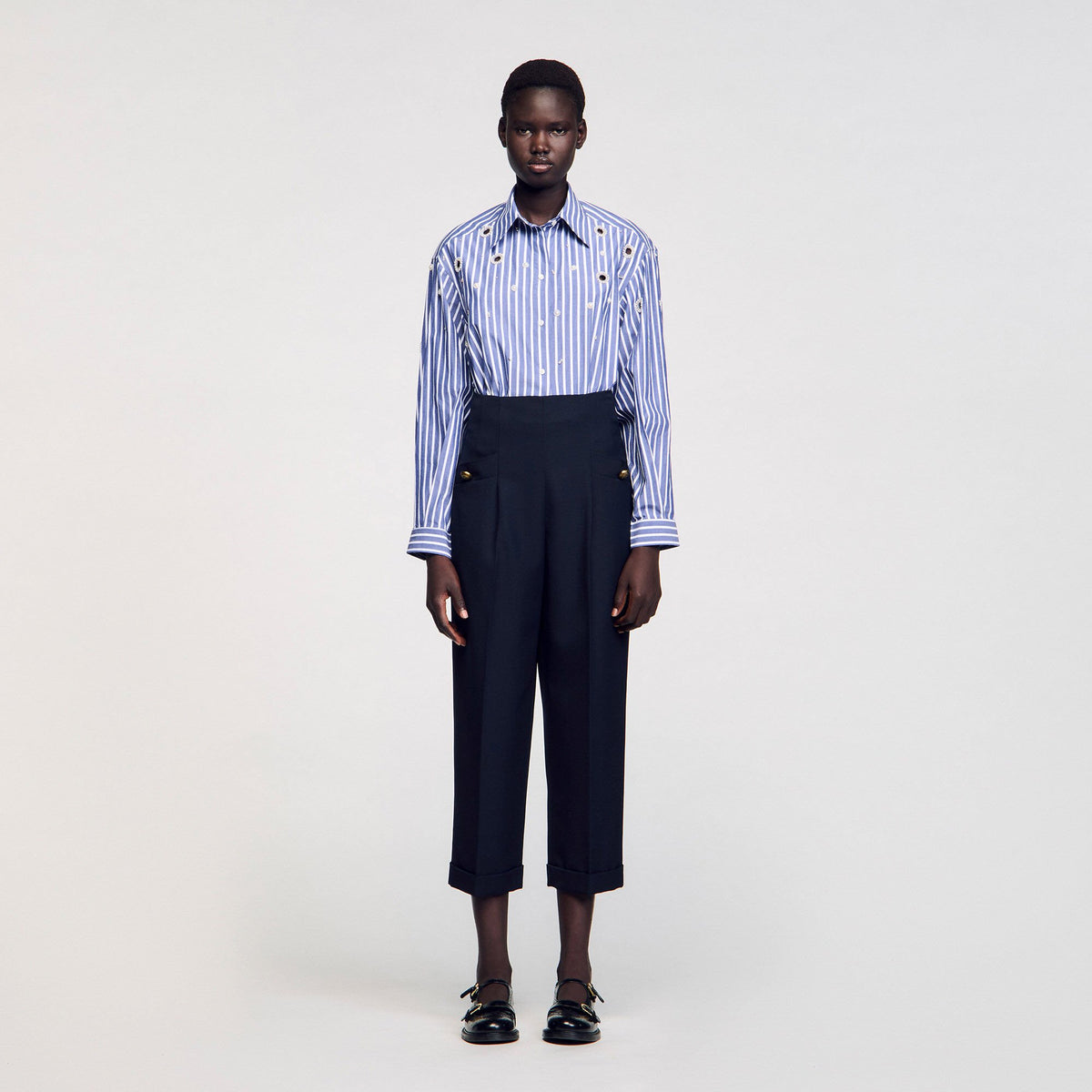 Sandro Wide legs trousers Navy Blue