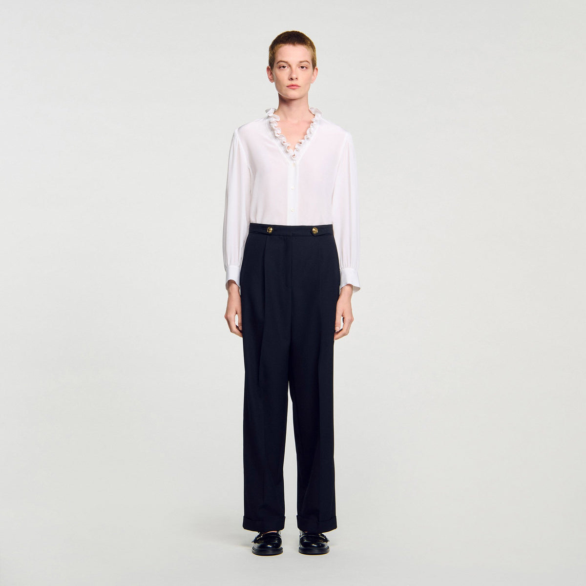 Sandro Straight-leg trousers Black