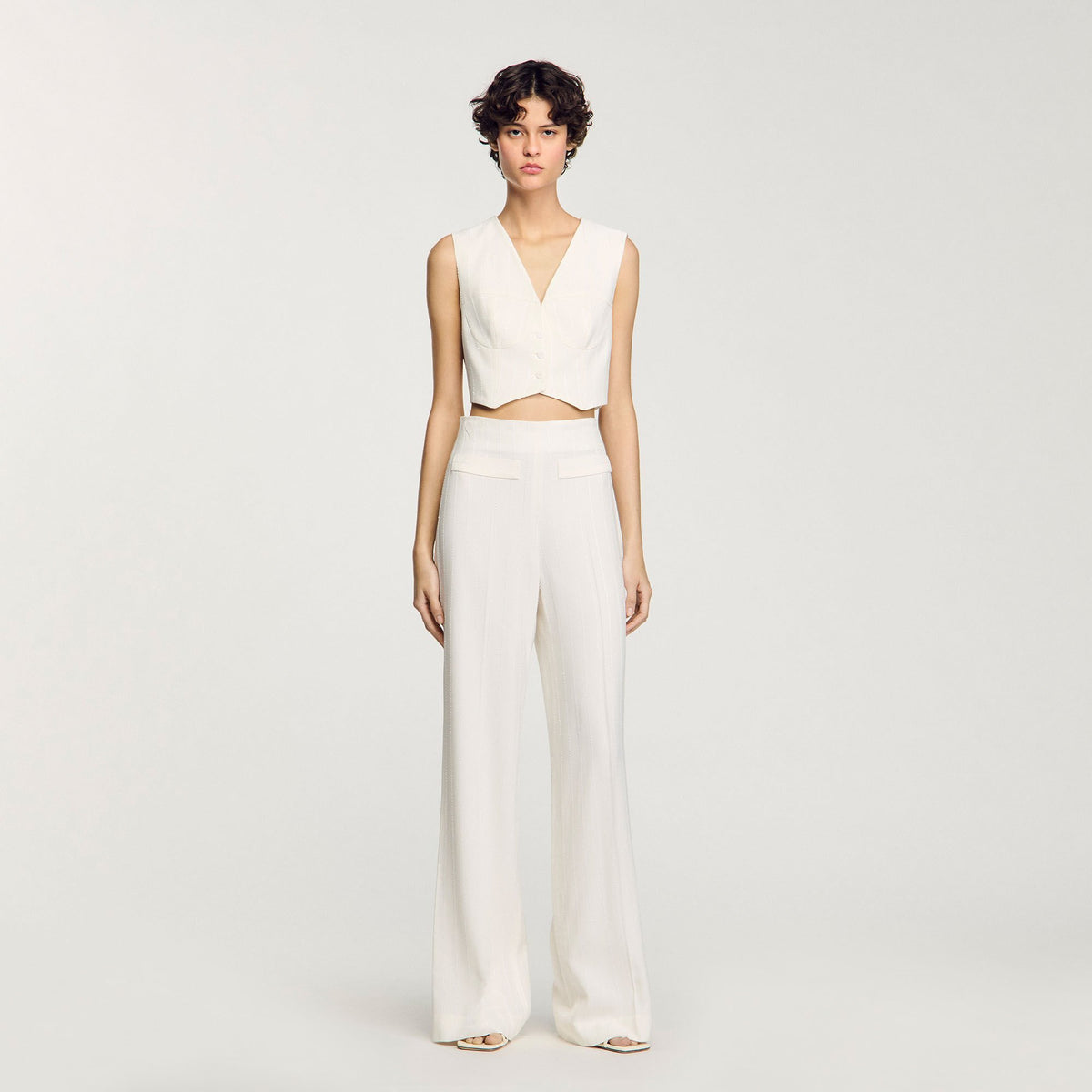 Sandro Sequin suit trousers Ecru