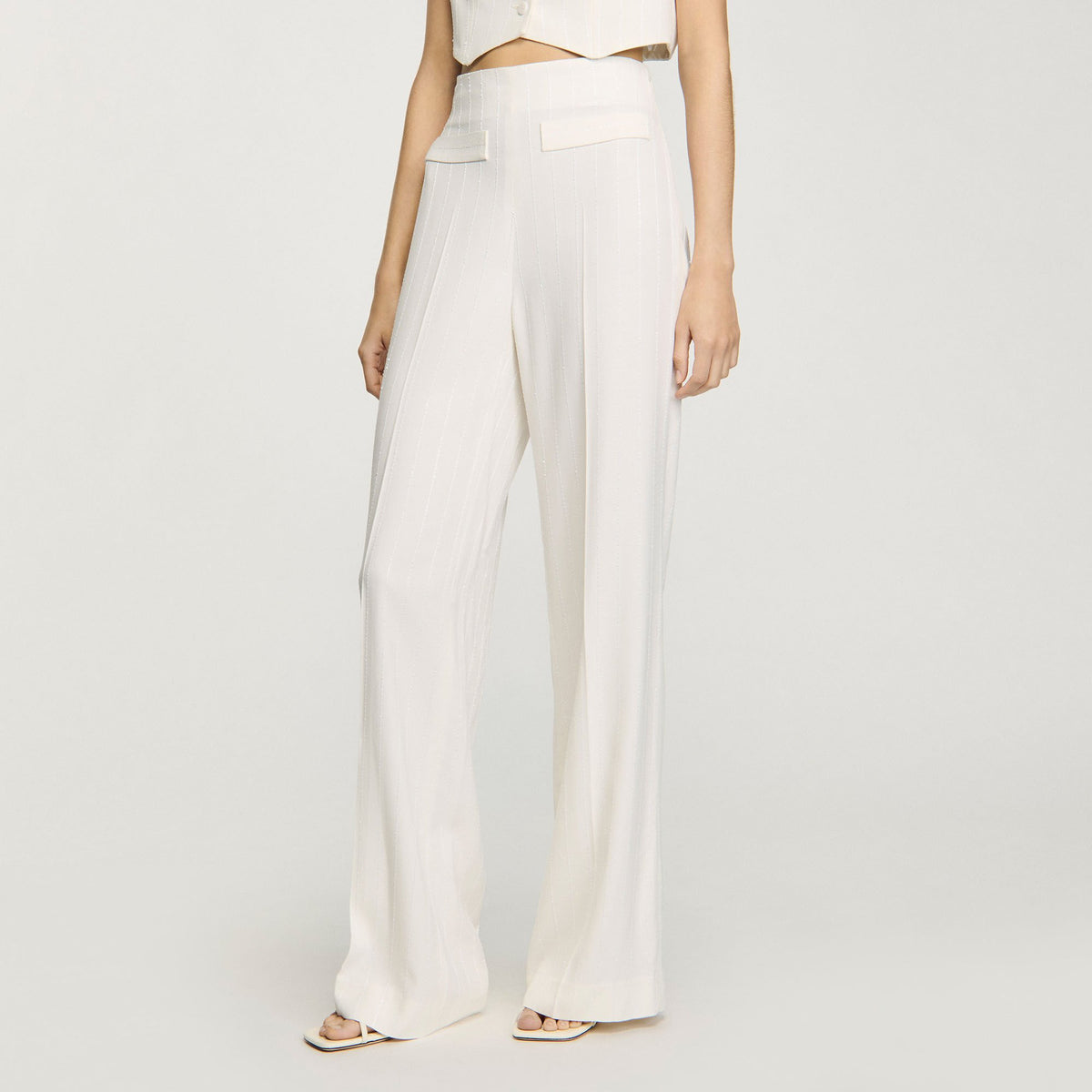 Sandro Sequin suit trousers Ecru