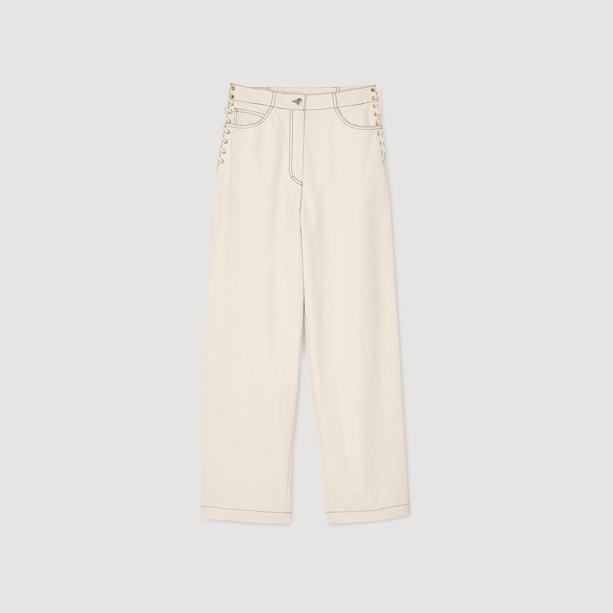 Sandro Lace-up jeans Sand