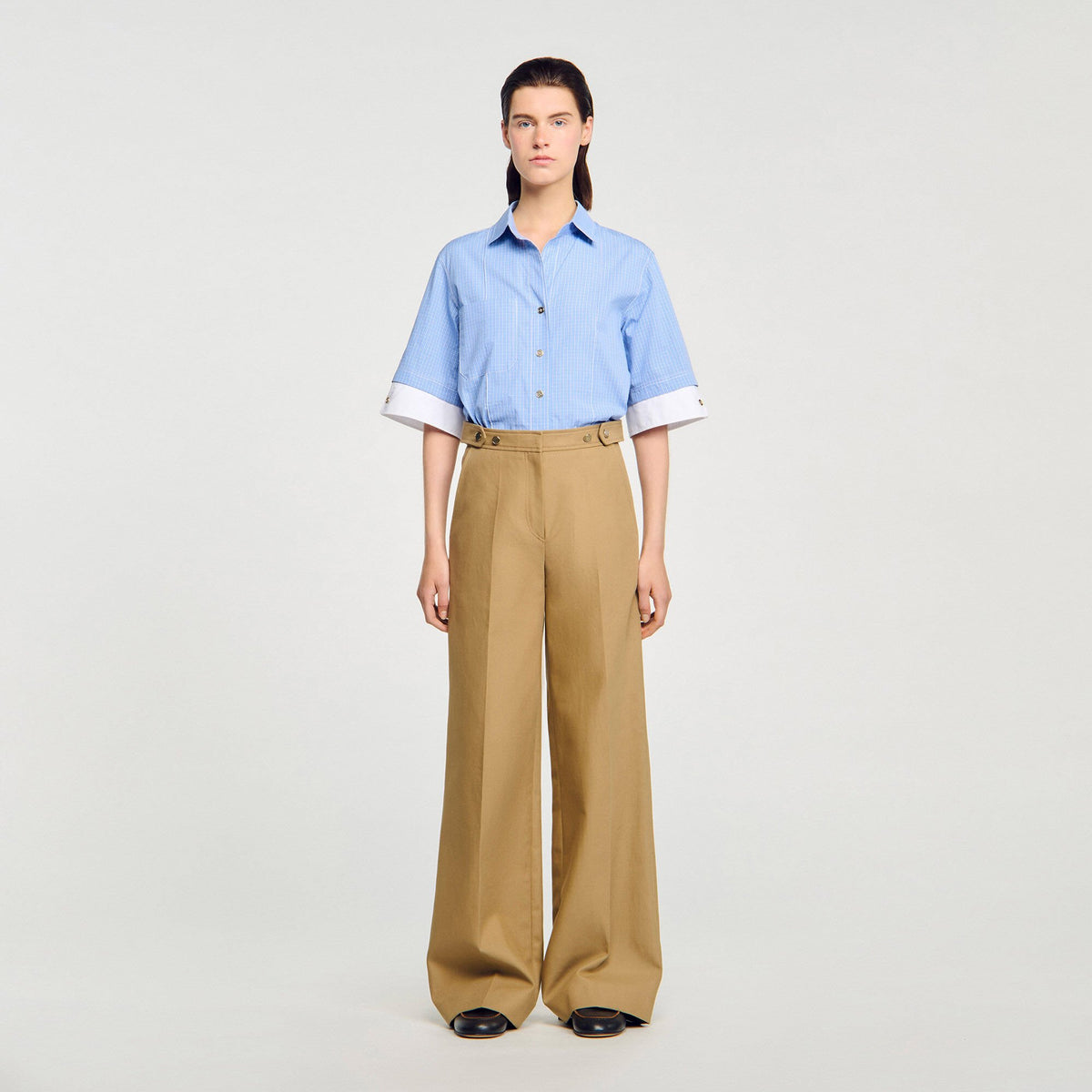 Sandro Cotton suit trousers Beige