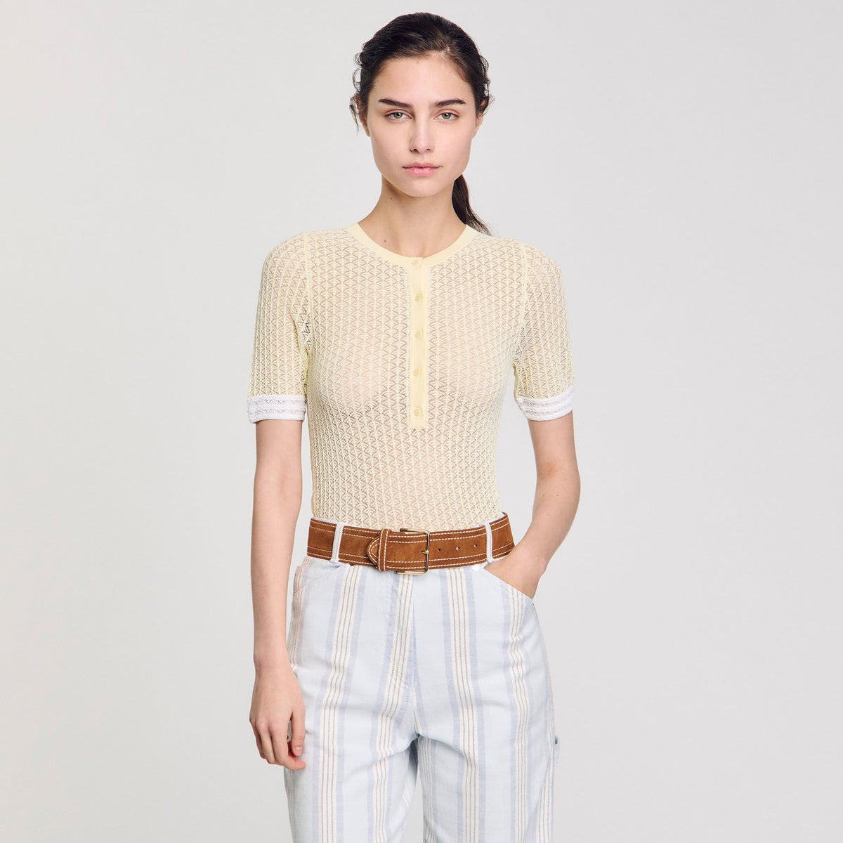 Sandro Short-sleeved sweater Light Yellow