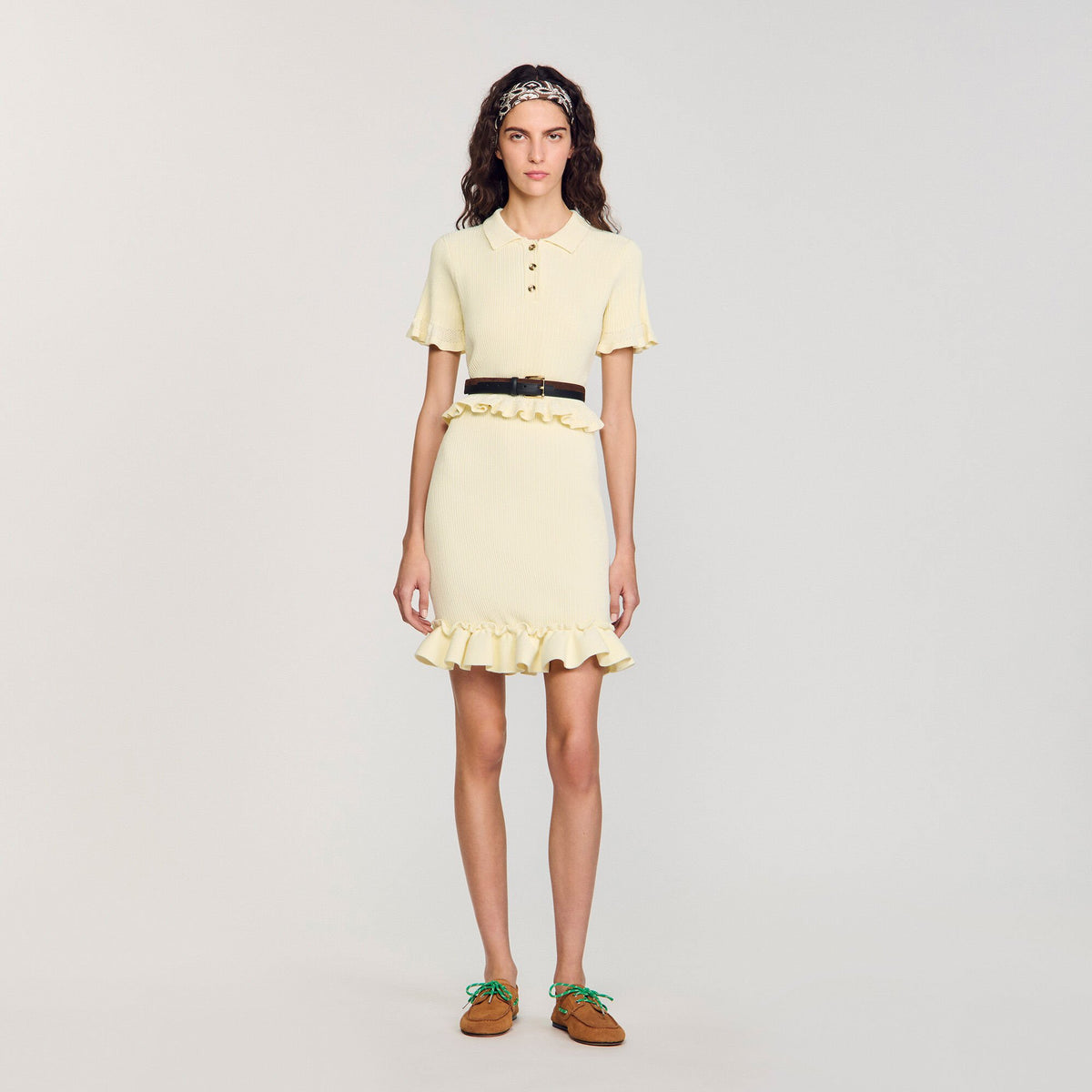 Sandro Flounced sweater Light Yellow