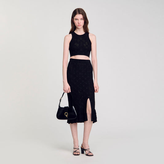 Sandro Decorative knit top Black
