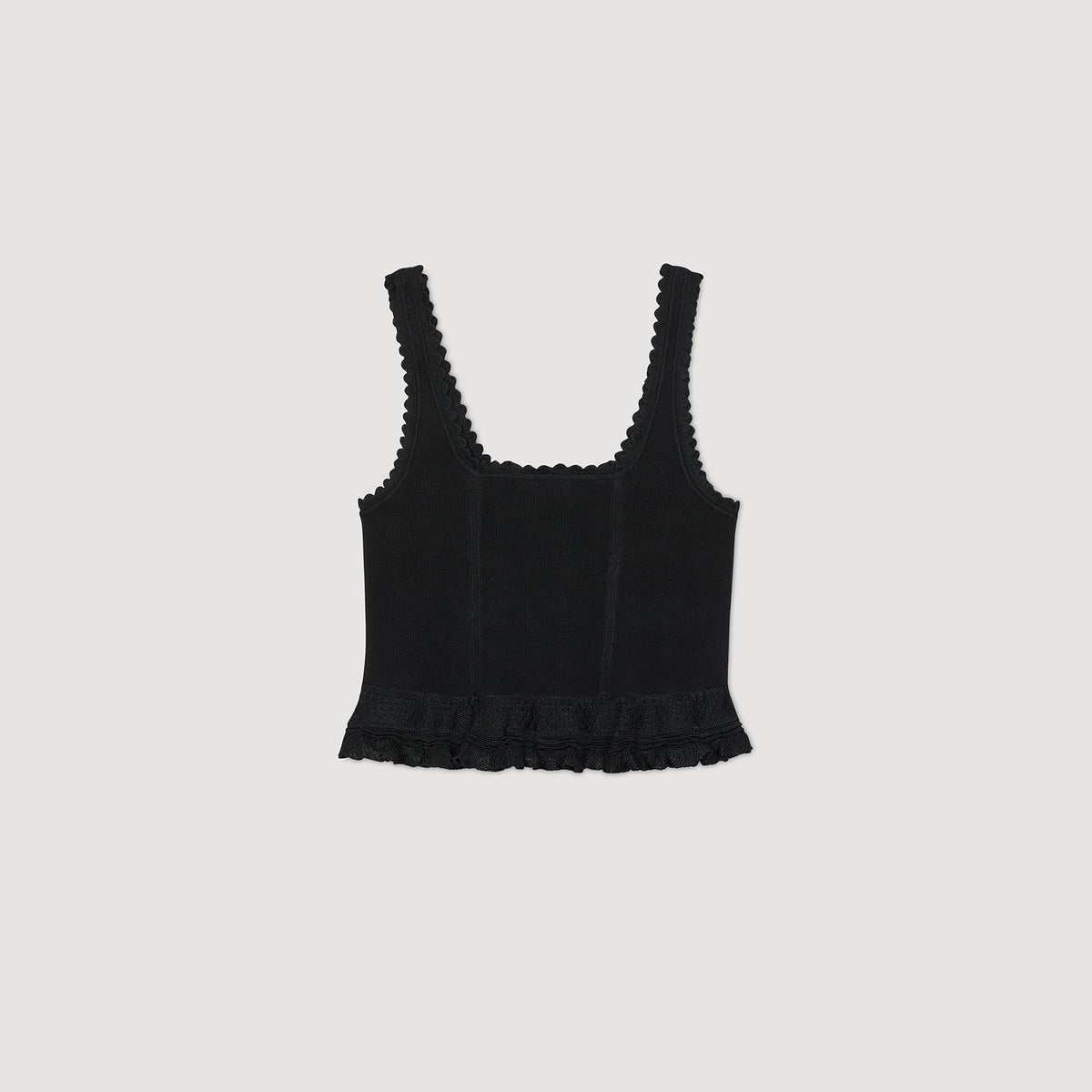 Sandro Ruffled top Black