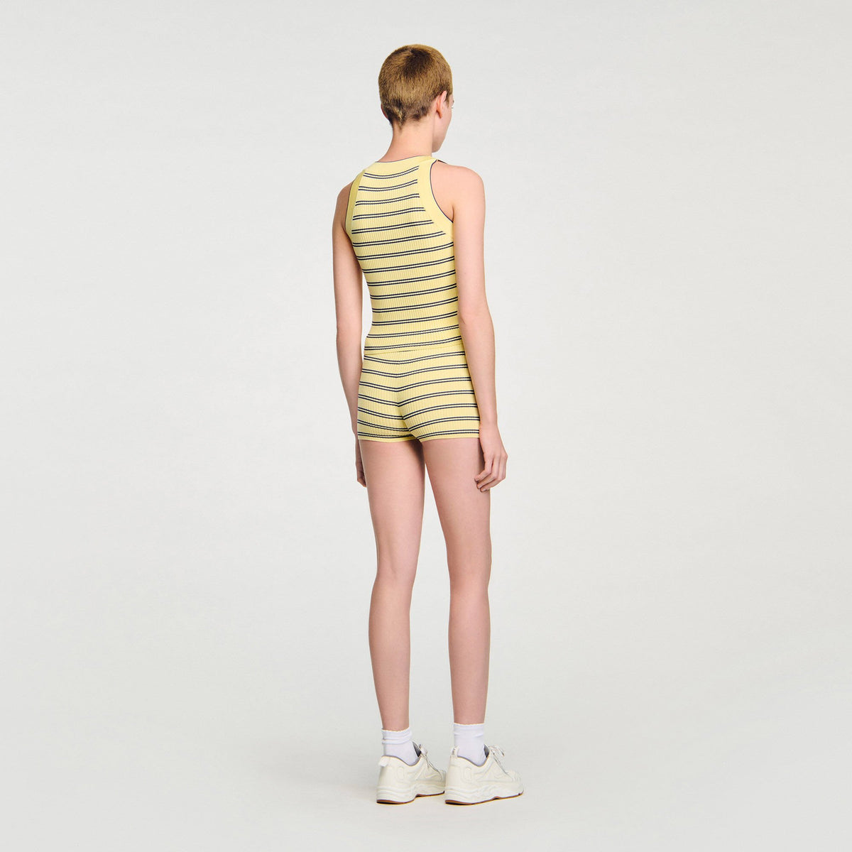 Sandro Striped knit vest top Light Yellow