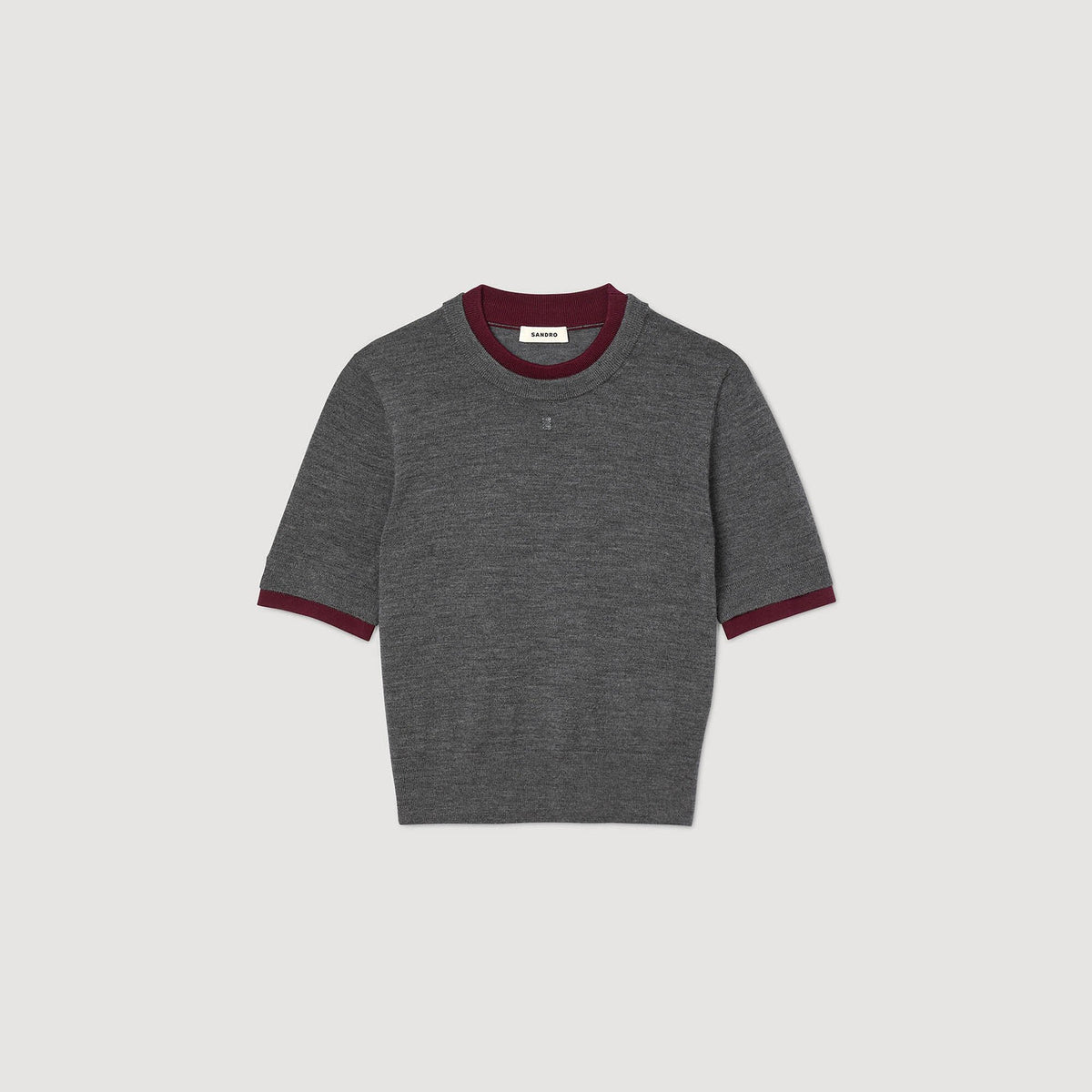 Sandro Two-tone cropped sweater Grey