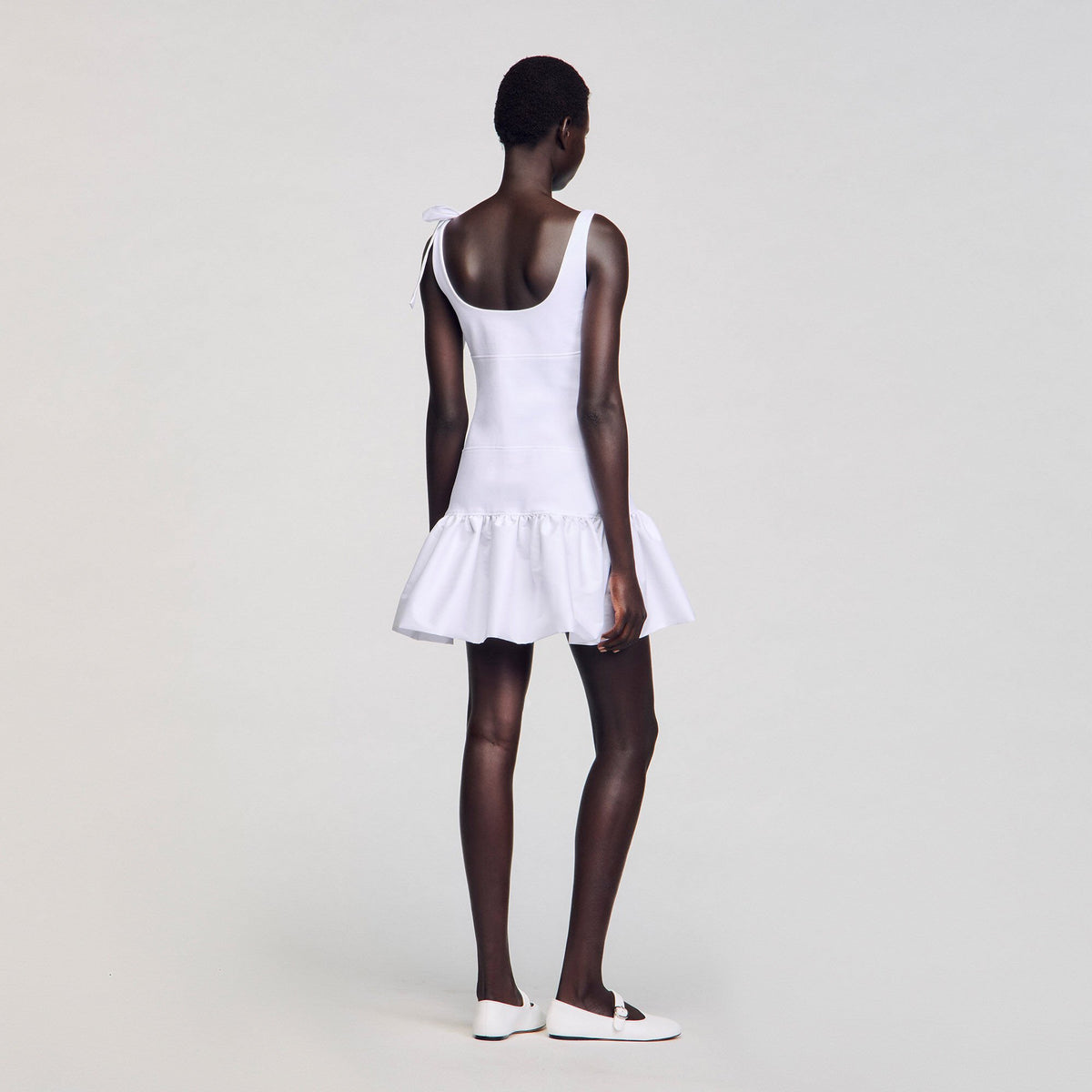 Sandro Dual-material mini dress White
