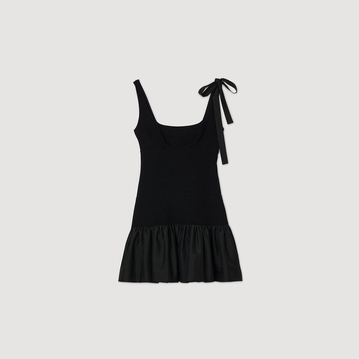 Sandro Dual-material mini dress Black