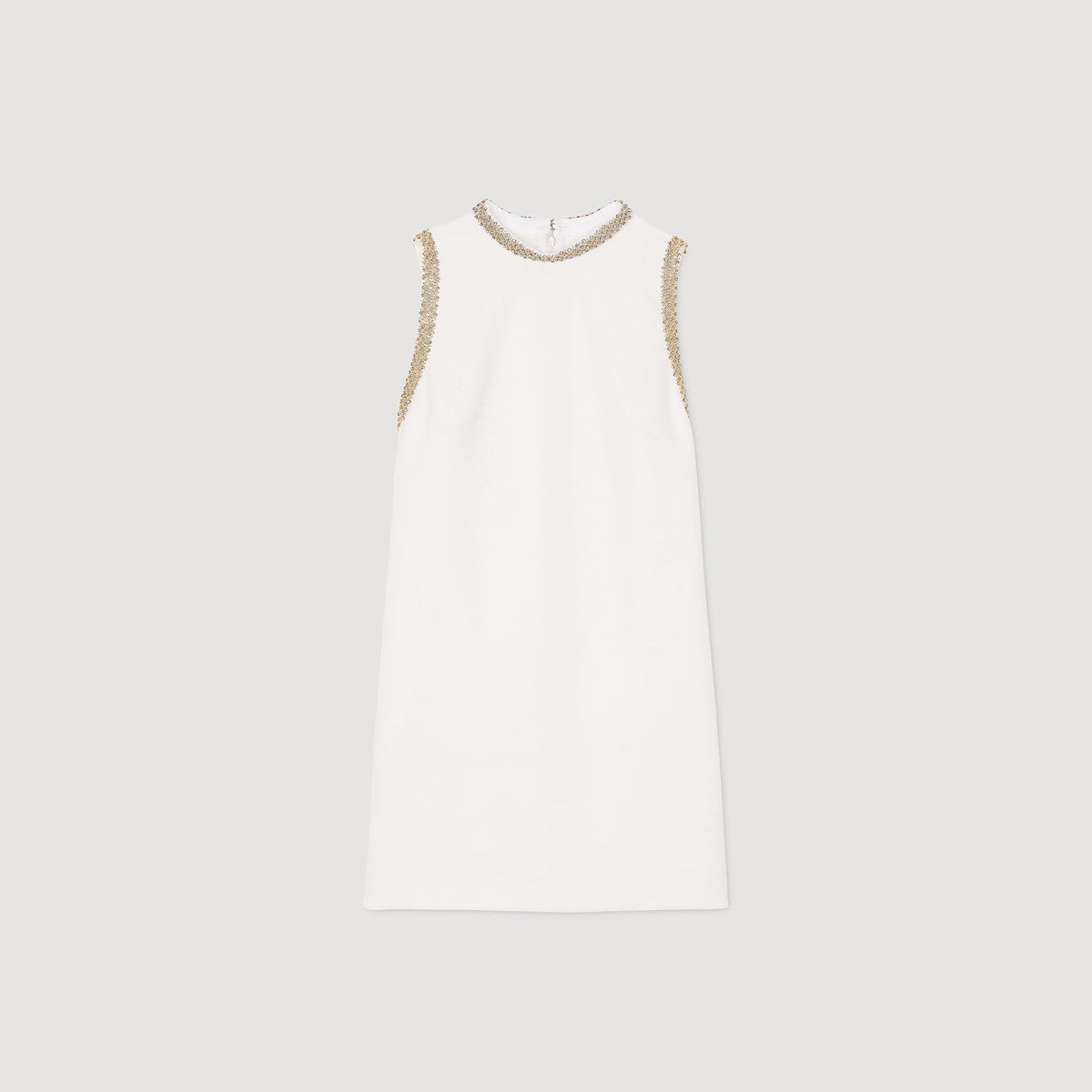 Sandro mini dress with rhinestone details Ecru