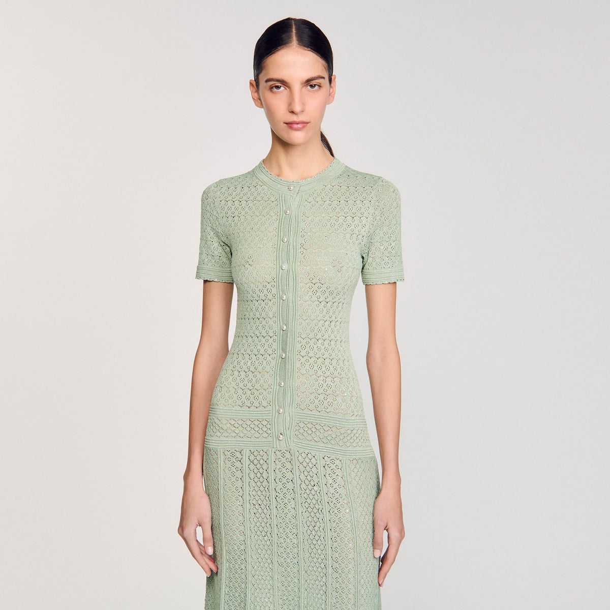 Sandro Knit maxi dress Almond Green