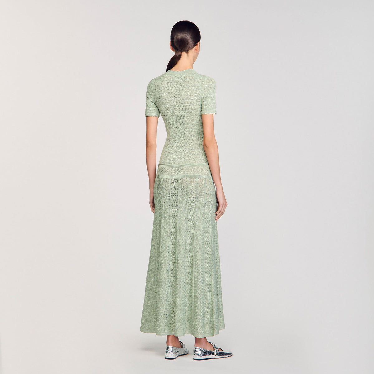 Sandro Knit maxi dress Almond Green