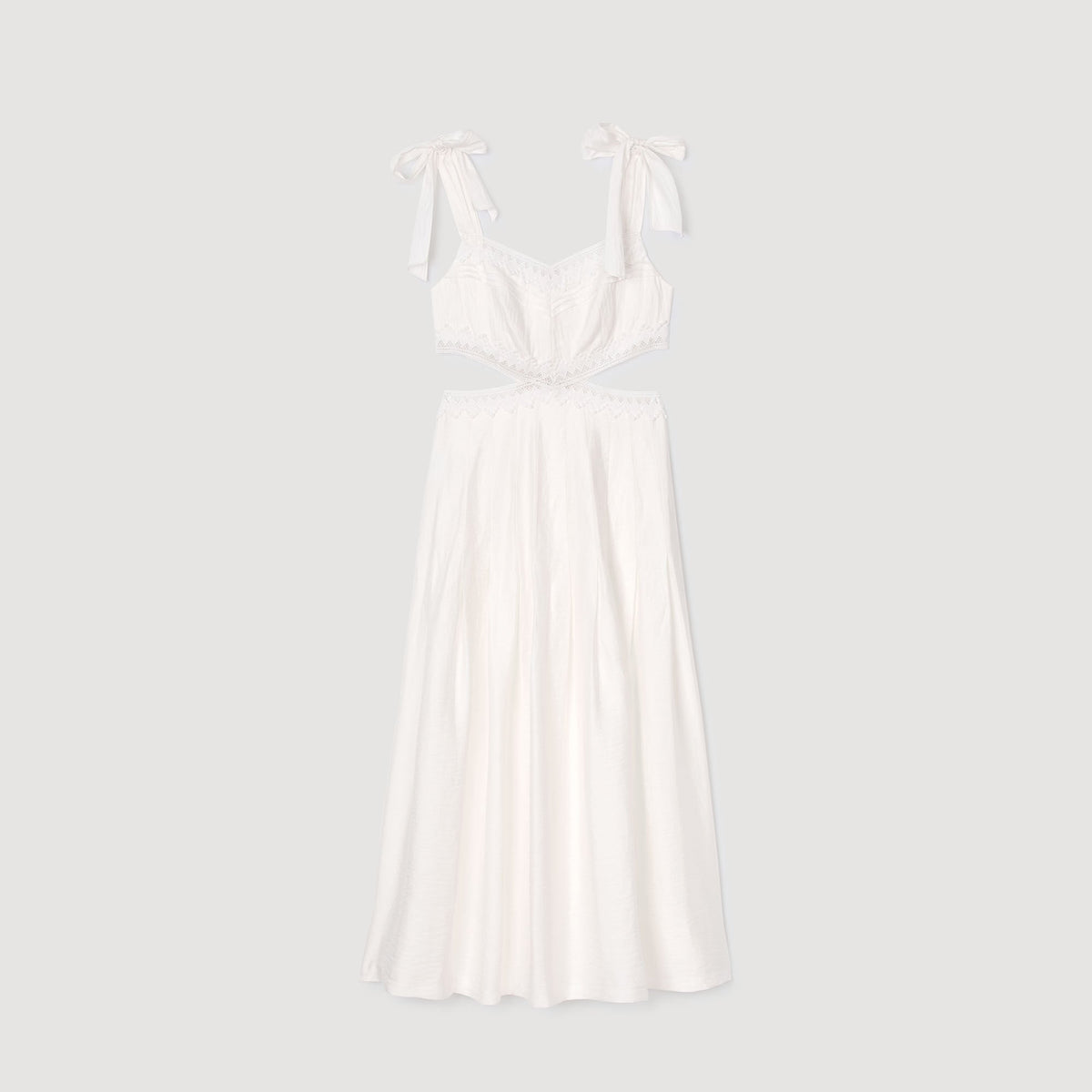 Sandro Lace trim maxi dress White