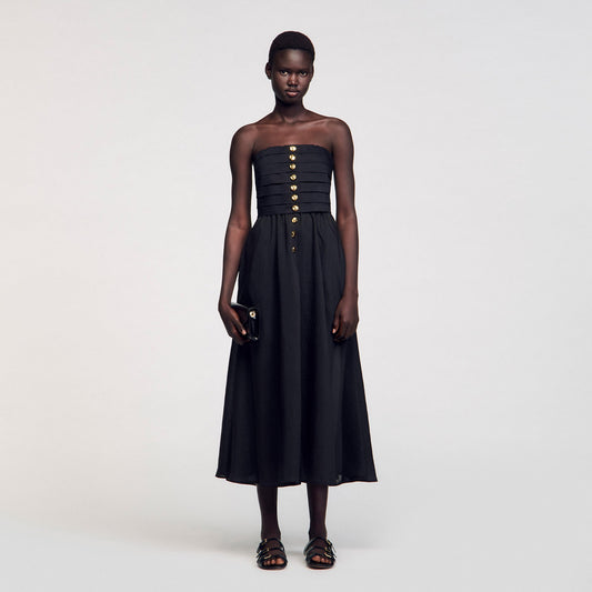 Sandro Maxi bustier dress Black