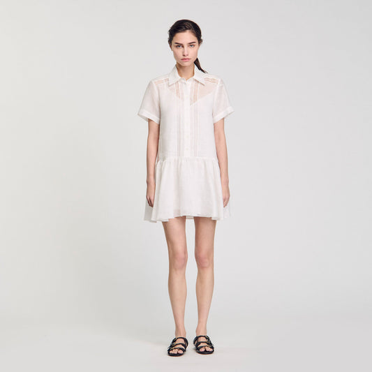 Sandro Mini dress with lace details White