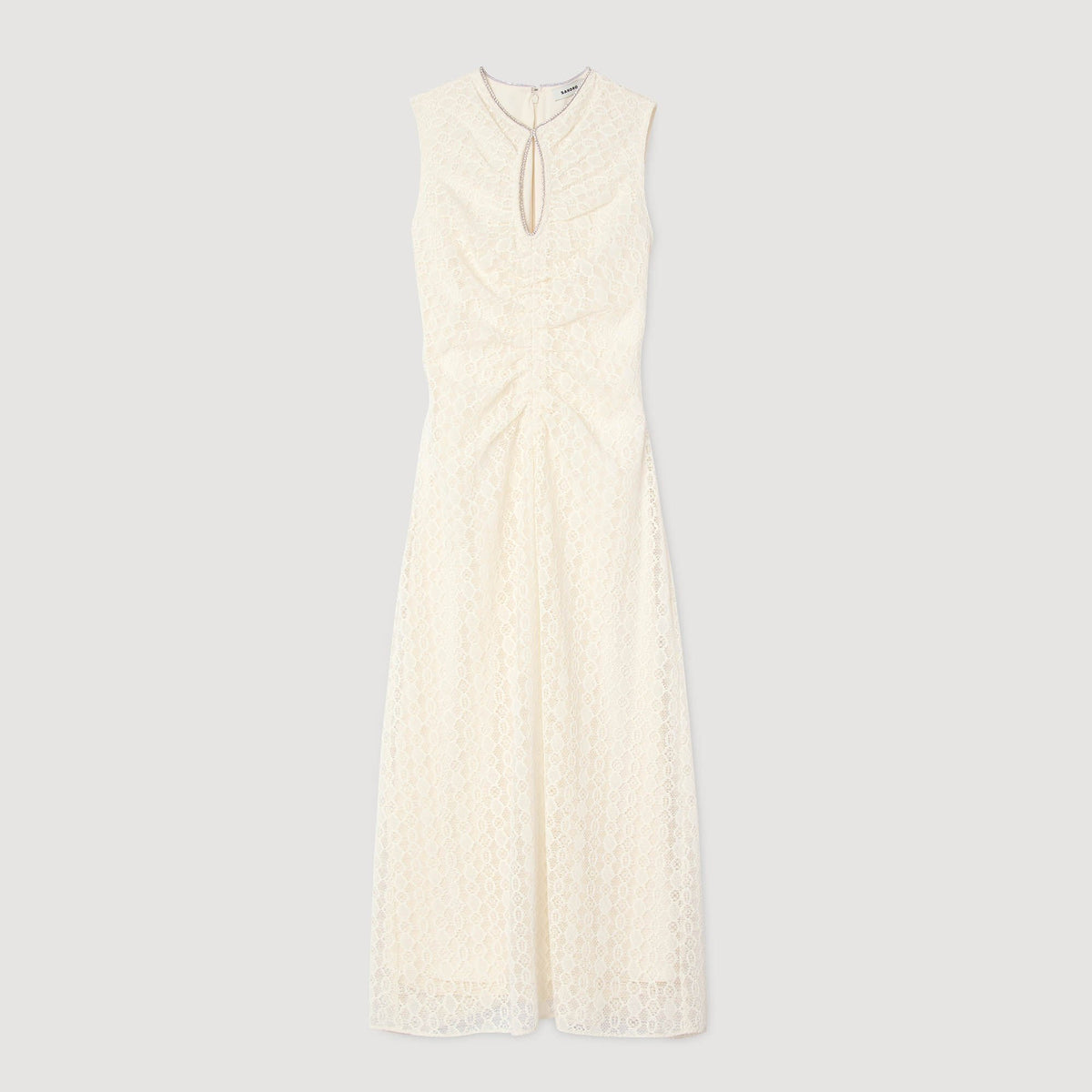 Sandro Lace keyhole maxi dress Ecru