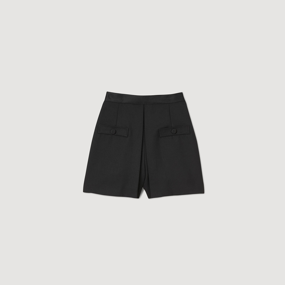 Sandro High-waisted shorts with buttons Black