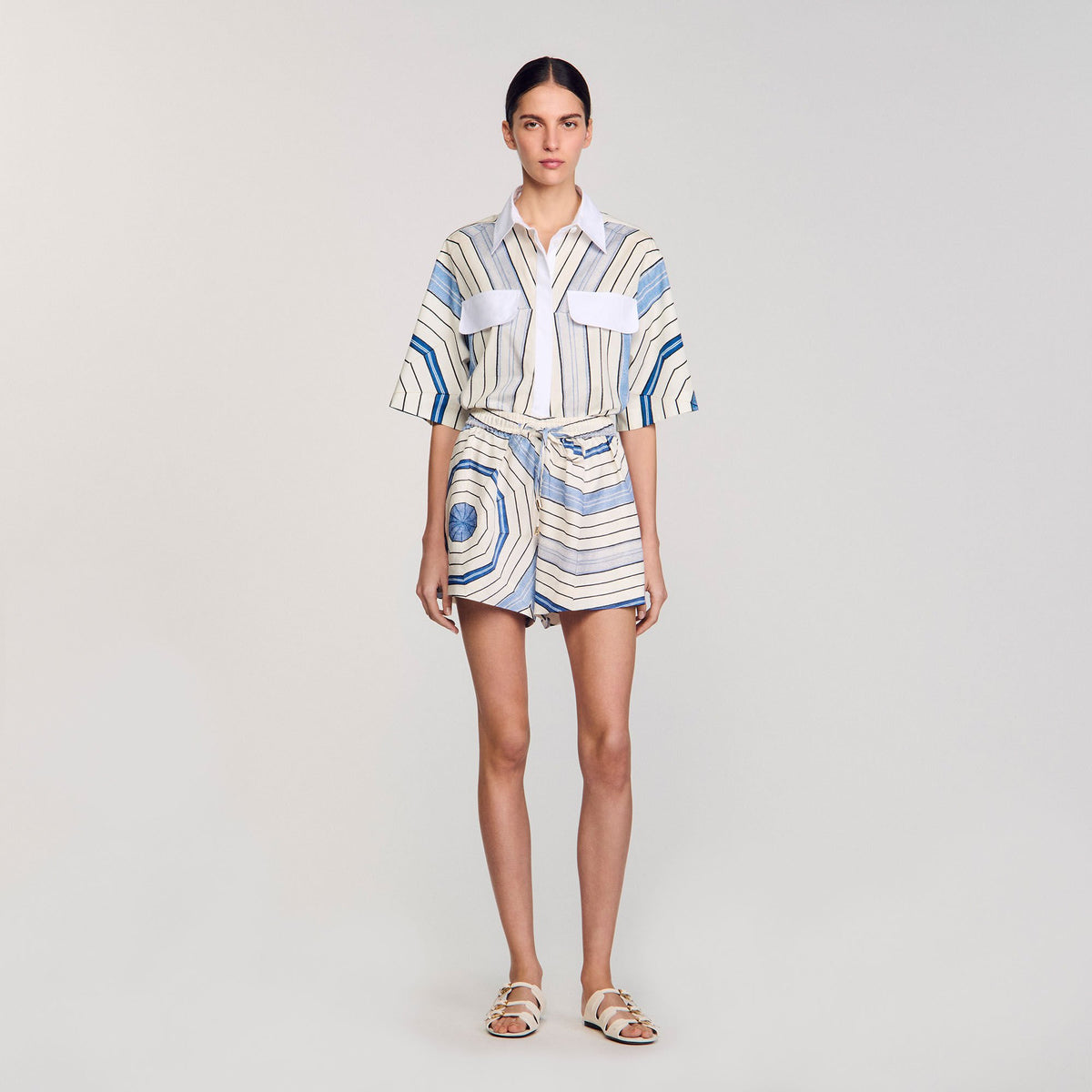 Sandro Spiral-motif shorts Sky Blue