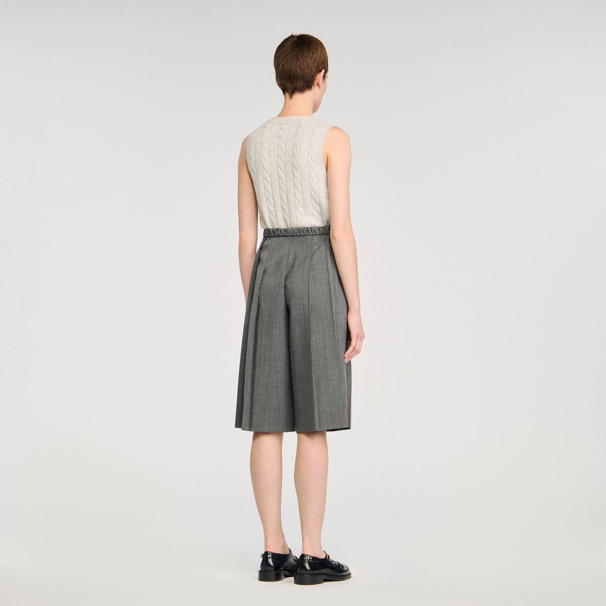 Sandro Pleated long shorts Grey