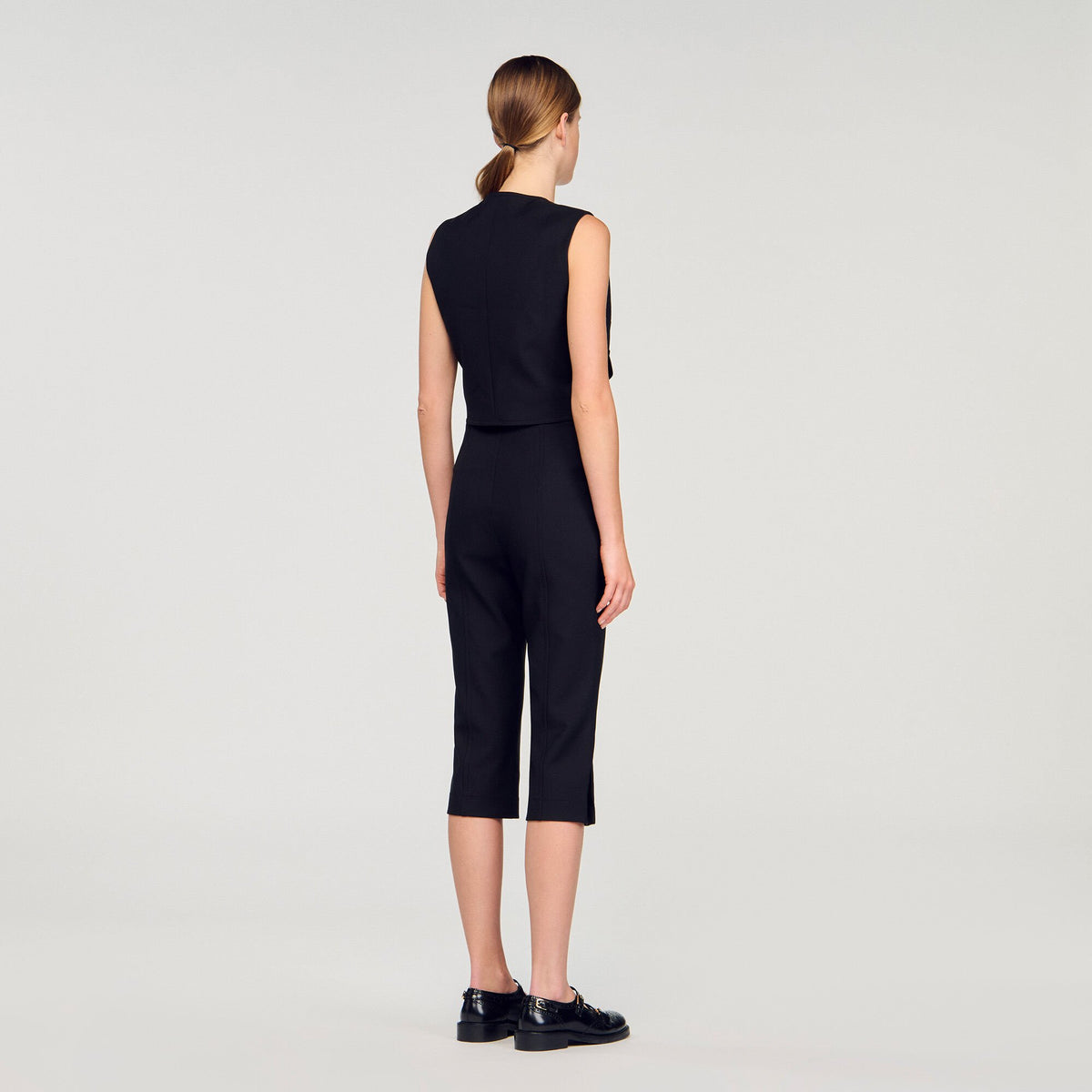 Sandro Buttoned crop top Black