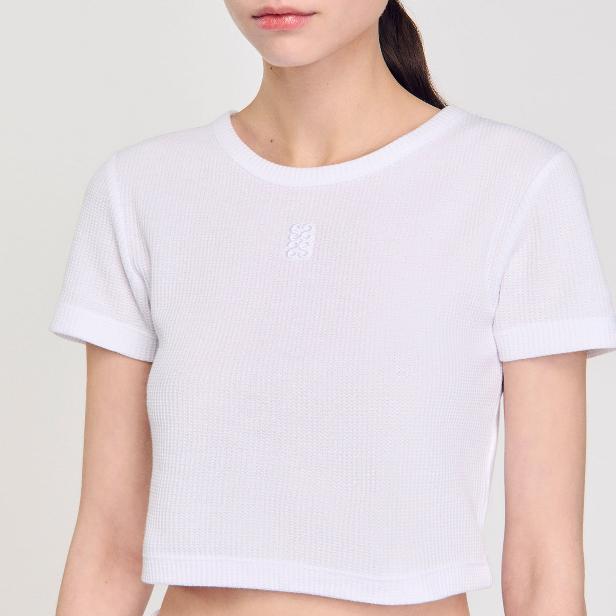 Sandro Cropped T-shirt White