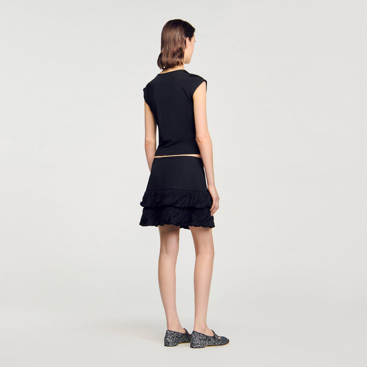 Sandro Draped T-shirt Black