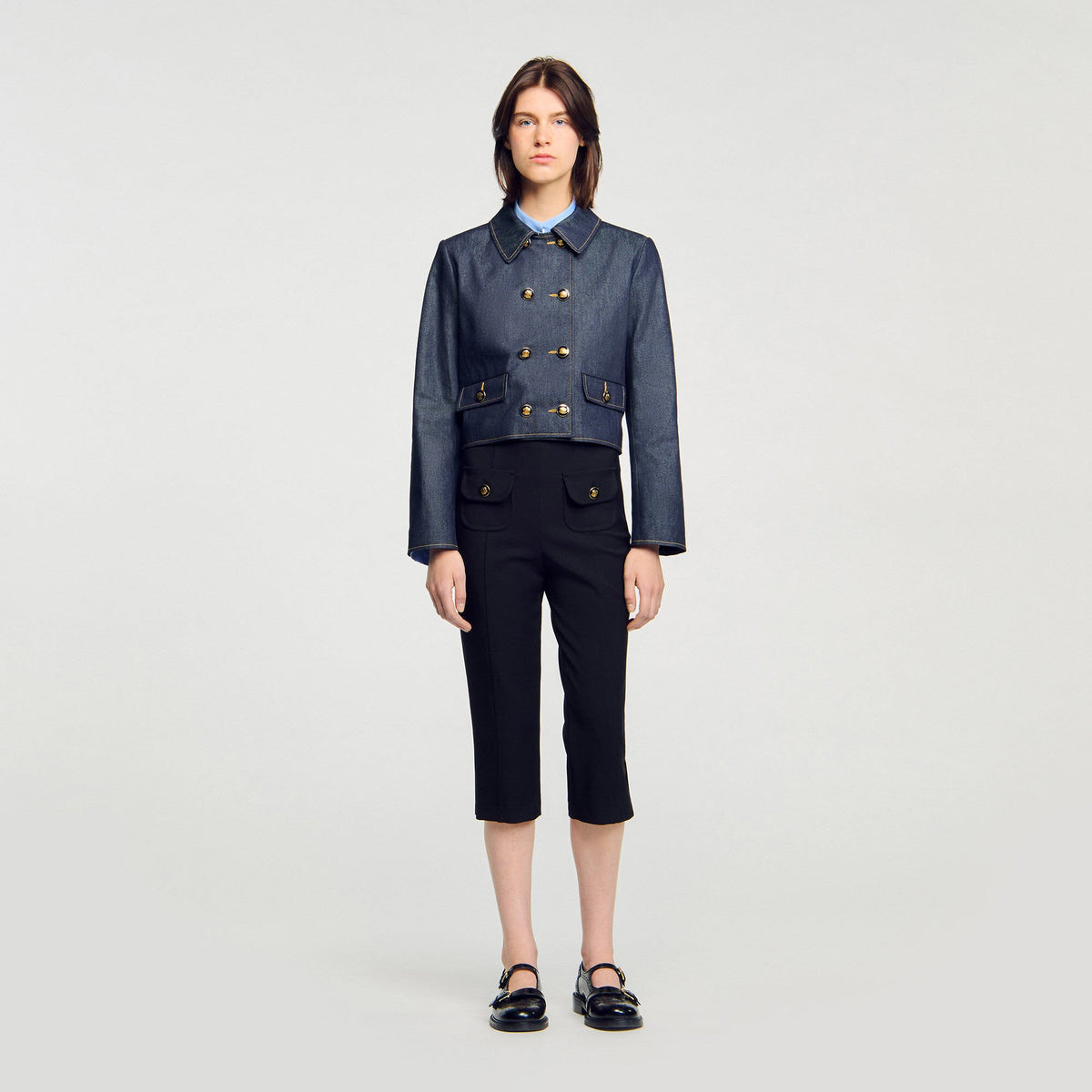 Sandro Denim tailored jacket Deep Blue