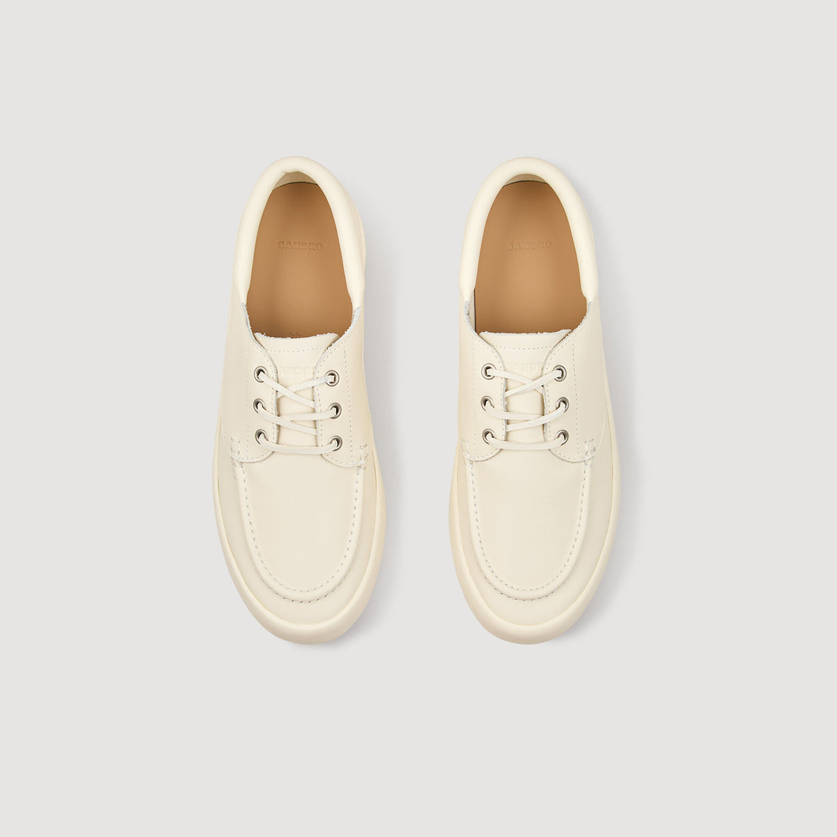 Sandro Leather boat shoes Off-White
