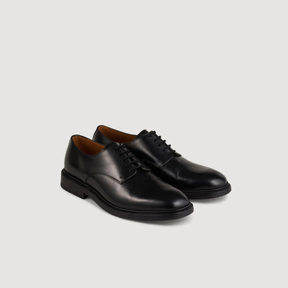 Sandro Glazed leather dress shoes Black