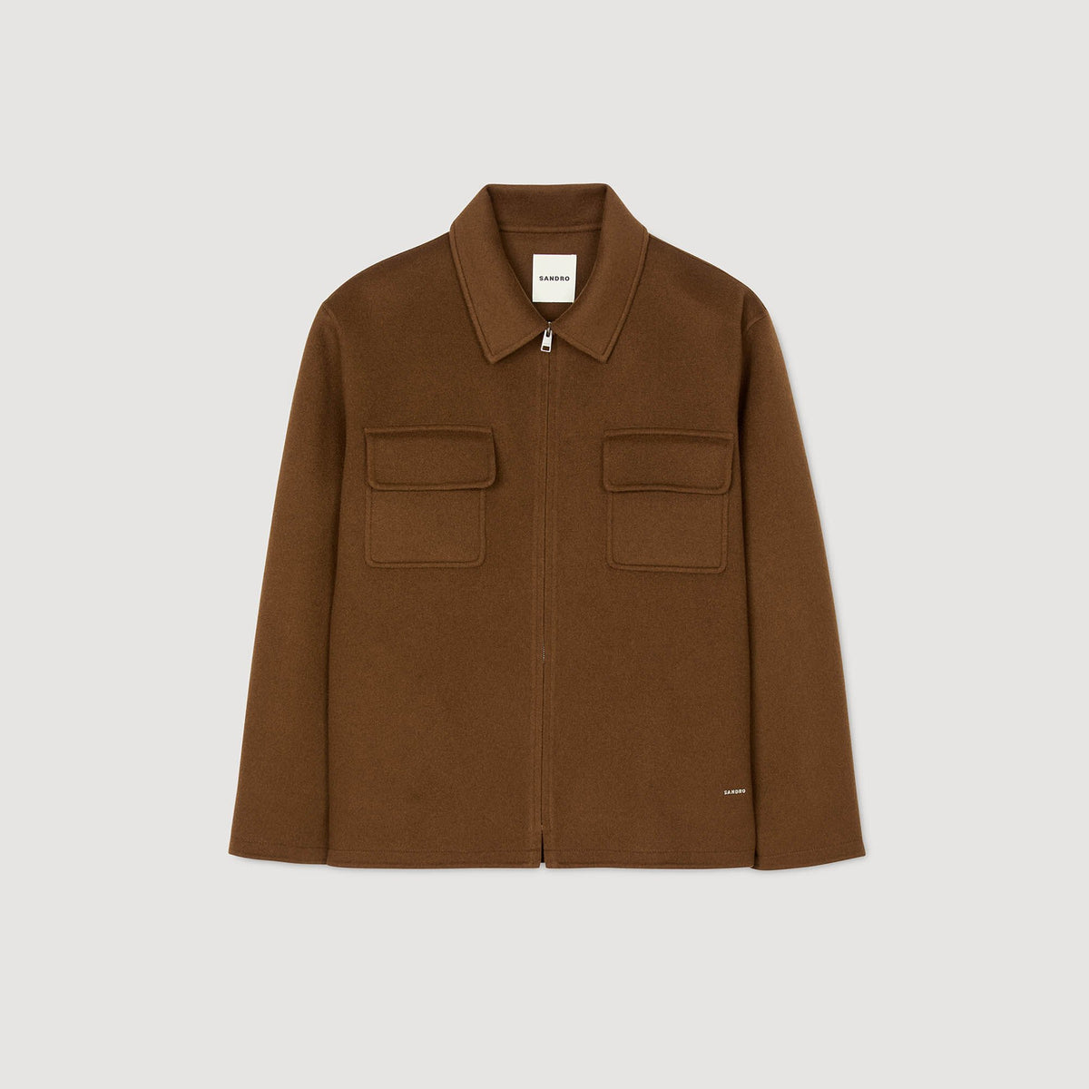 Sandro Zipped overshirt Tobacco Brown