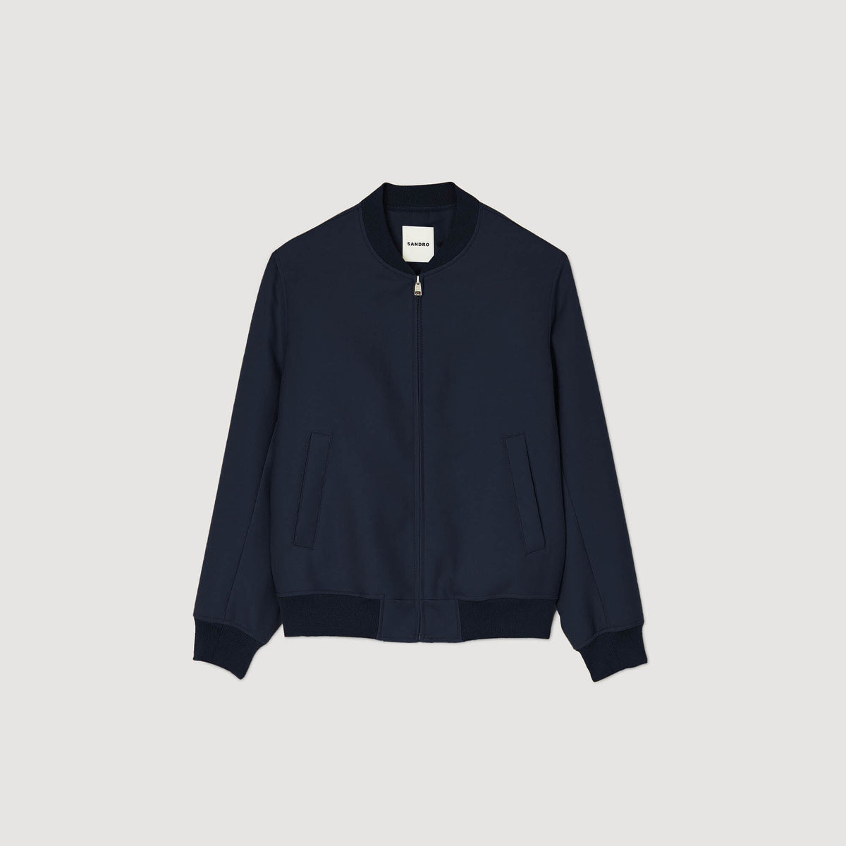 Sandro Zip-up varsity jacket Navy Blue