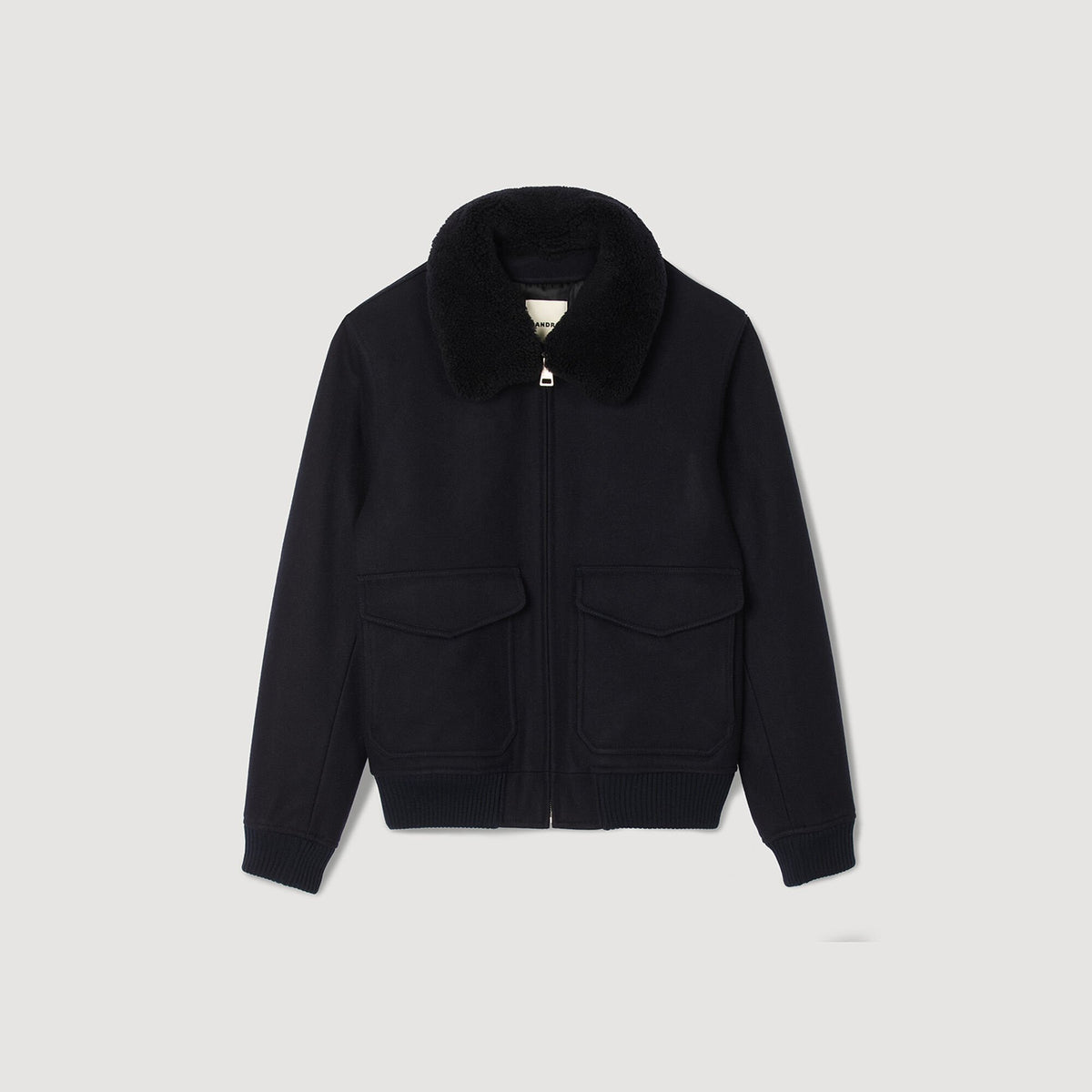 Sandro Wool aviator jacket Navy Blue