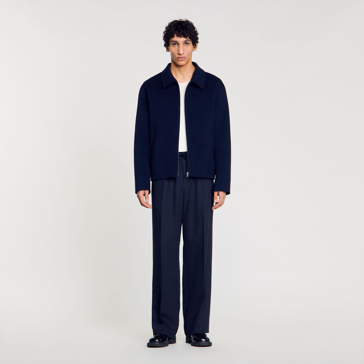 Sandro Double-faced wool jacket Royal Blue