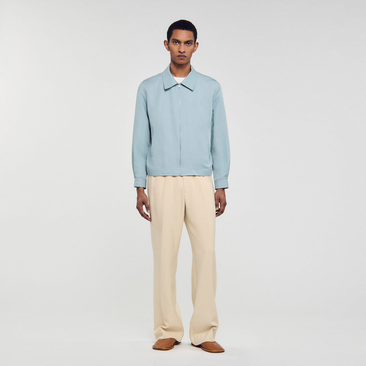Sandro Zip-up jacket Chambray