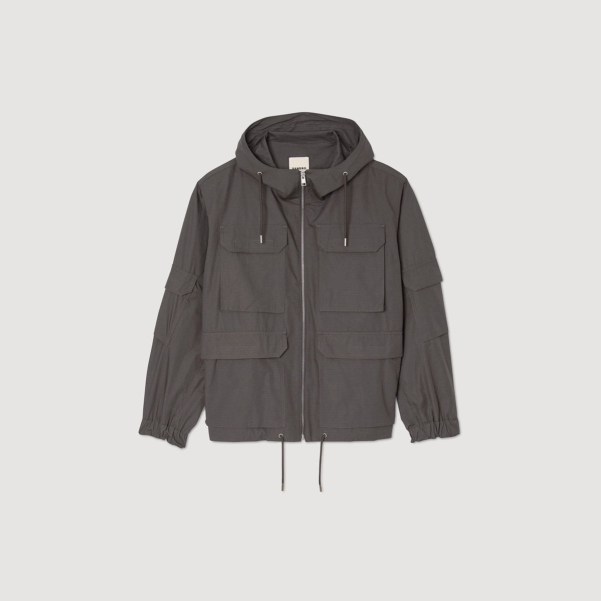 Sandro Hooded military parka Dark Kaki.