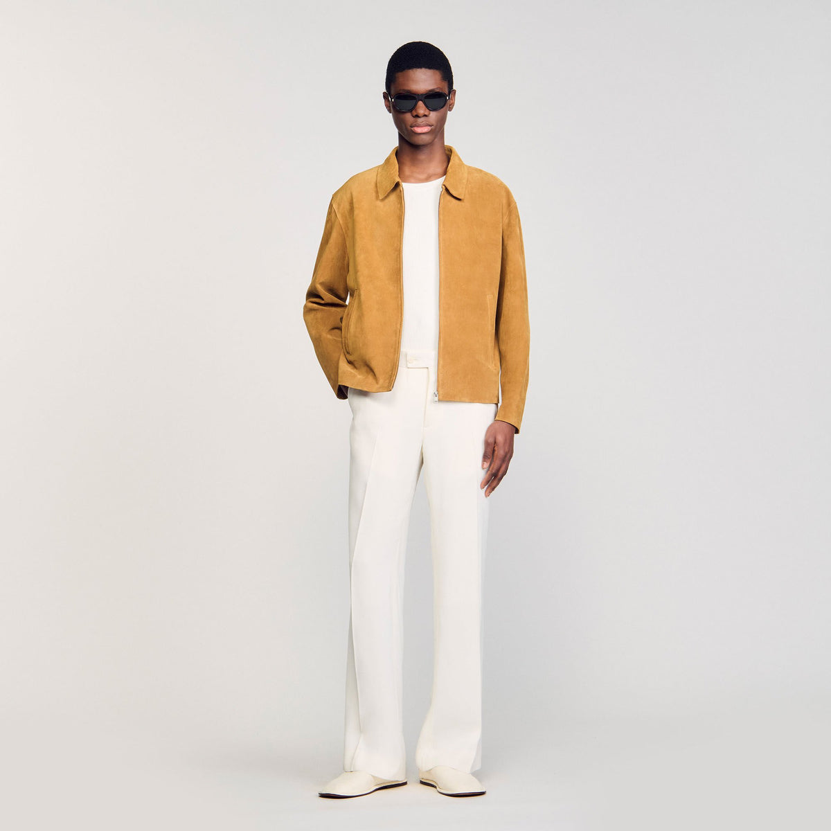 Sandro Split leather jacket Camel