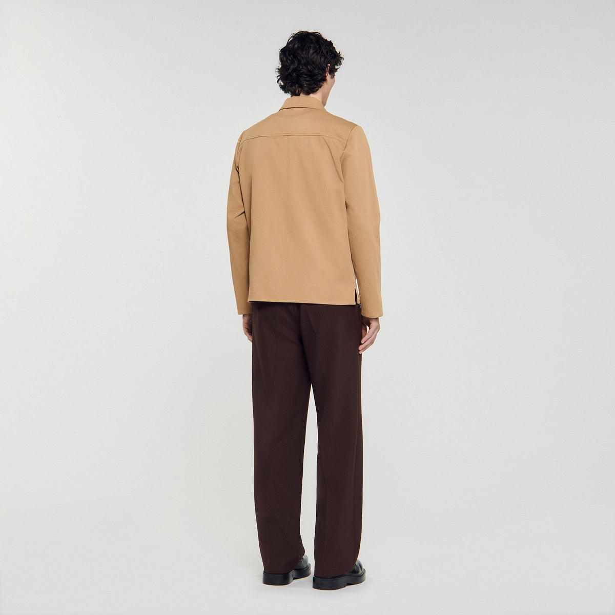 Sandro Zip-up pocket jacket Camel
