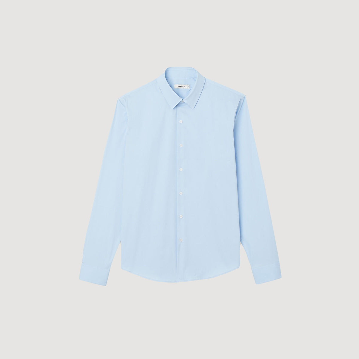 Sandro Fitted stretch cotton shirt Sky Blue