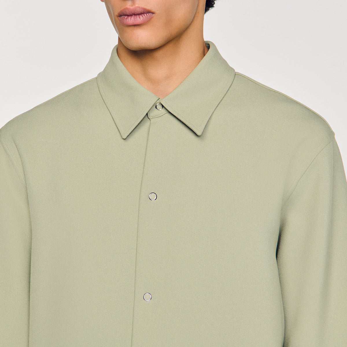 Sandro Long-sleeved jersey shirt Light Kaki.
