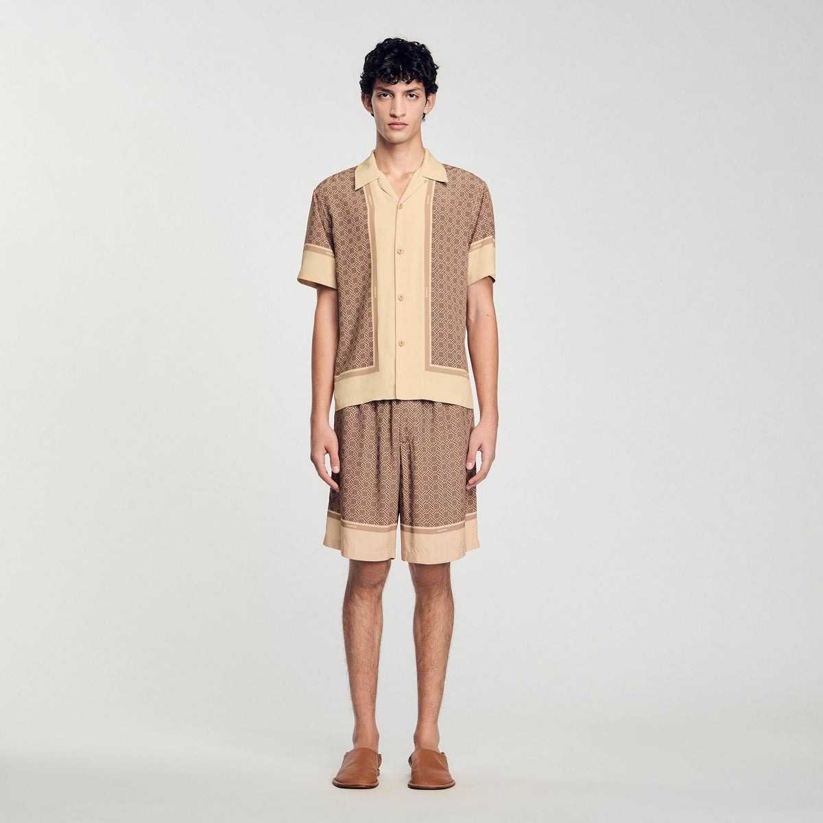 Sandro Short-sleeved patterned shirt Hazel