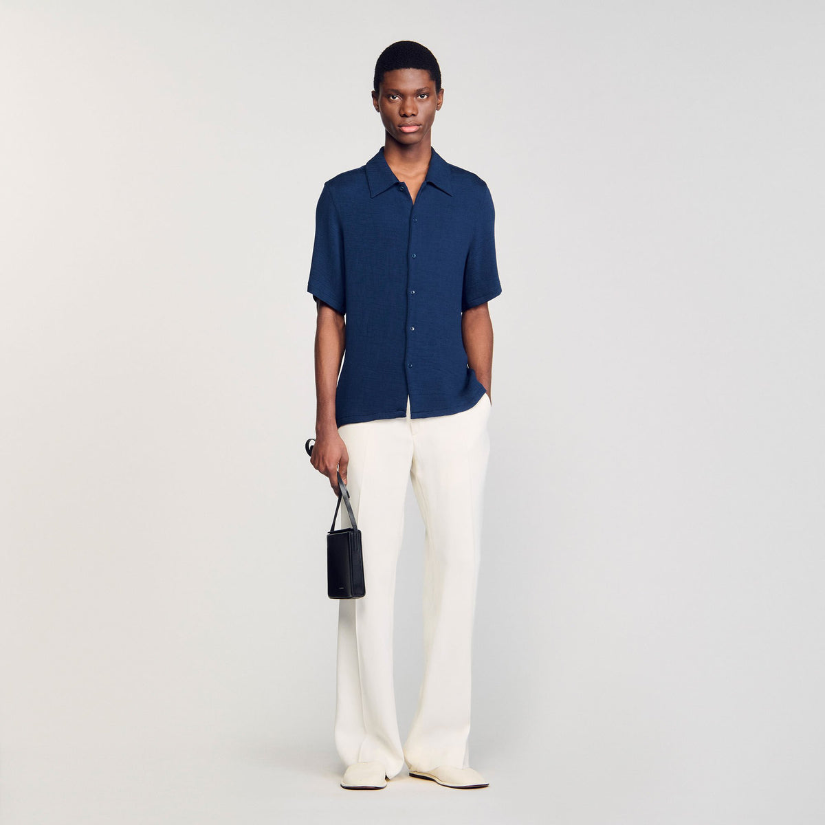 Sandro Crinkled shirt Royal Blue