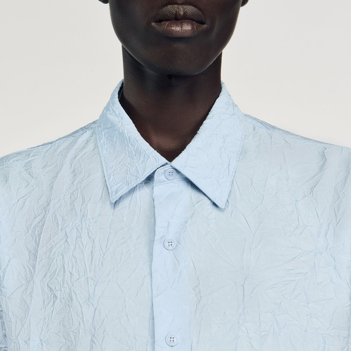 Sandro Crinkled effect shirt Sky Blue
