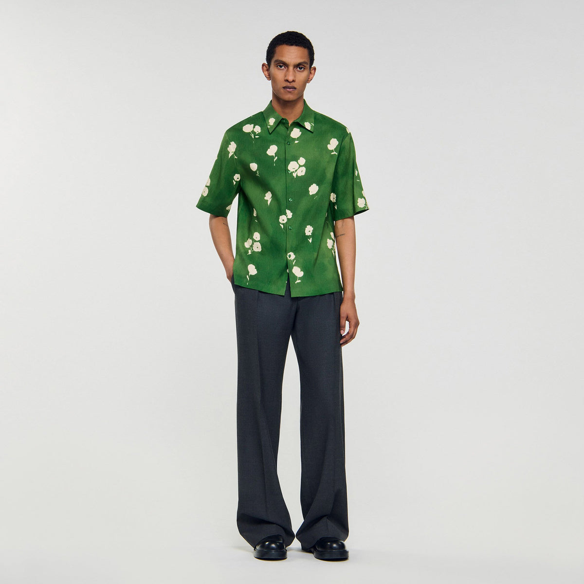 Sandro Floral motif shirt Lime
